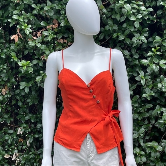 Anthropologie Tops - NWT Astr Anthropologie Smocked Side Tie Wrap Sweetheart Neckline Top